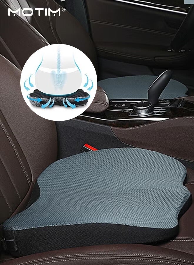 Motim Car Seat Cushion for Driver, Memory Foam Wedge Shape Car Seat Pad, Car Seat Cushion to Improve Driving View, Relief Tailbone and Hip Tire, Healthy Posture, Office Chair, Car Seat, Travel, Driving - Image 1